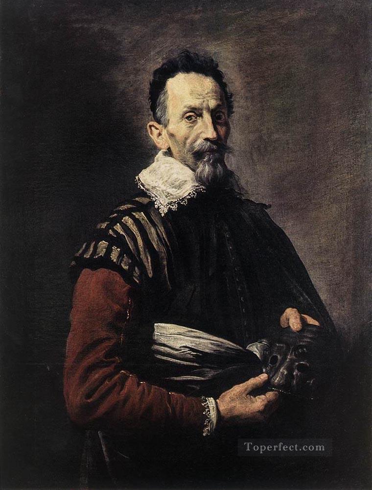 Portrait Of An Actor Baroque figures Domenico Fetti Oil Paintings